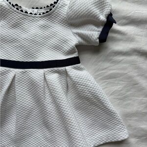 Janie and Jack White Quilted Dress with Black Trim